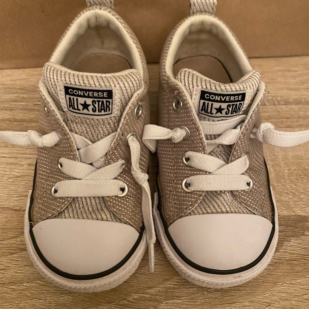 Converse tan slip ons